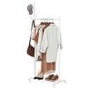 Coat Rack on Wheels with Shoe Shelf and 5 Hooks, 68x43x171cm, White