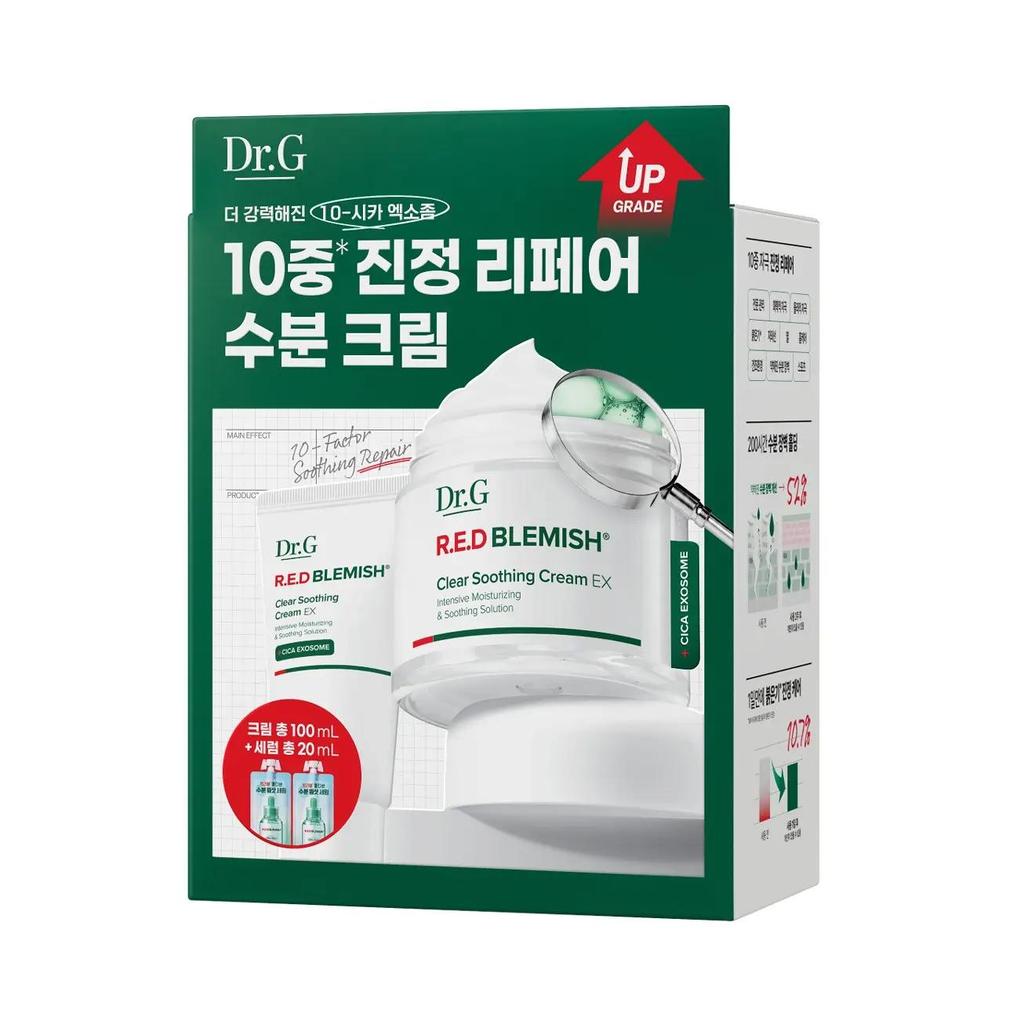 Dr.G Крем успокаивающий для проблемной кожи Red Blemish Clear Soothing Cream EX Special Set 70 мл (+30 мл + Сыворотка 10 мл x 2)