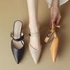 Мода 2024 Летние тапочки Женская обувь Мода Сексуальные Тонкие каблуки Шлепанцы Женская обувь Высокие каблуки Острый носок Женские тапочки