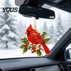 Подвеска-птица для подвешивания в машине, Рождественское украшение, 2D акриловый декор с золотым краем, Декоративное украшение для дома, Красная колибри, Голубой сойка, Праздничное
