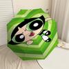 1PC Warner Powerpuff Girls Automatic Open/Close Umbrella with Windproof, 53-Rib Sturdy Canopy, Durable Ribs1270A