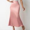 Fashion Summer New Slim Fit Satin Casual Long Skirts Women Elegant Solid High Waist Loose Skirt Woman Slim Fit Fishtail Skirt Female Clothing 26560
