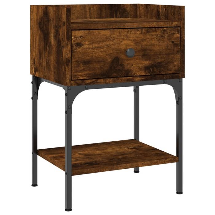 Maison Exclusive - Table de chevet chêne fumé 40,5x31x60 cm bois d'ingénierie