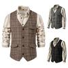 Retro Men's Suit Vest Tweed British Large Size Vest Mens Vest Casual Masculino Waistcoat