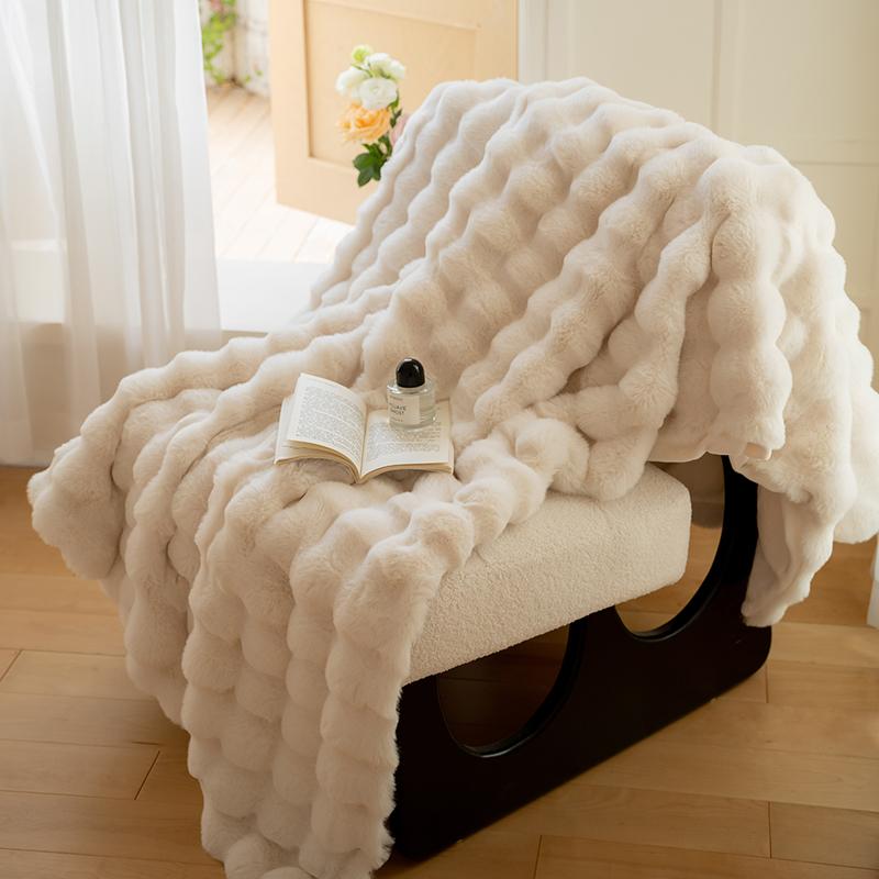 Luxury Faux Suri Fleece Fall Winter Blanket Thick Warm Multi-functional Sofa Blankets Soft Skin-friendly Comfortable Bed Blanket