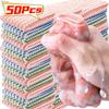50/1pcs Coral Fleece Dishcloths Kitchen Washing Dish Rags Super Absorbent Cleaning Cloths Scouring Pads Glass Windows Wipe Towel