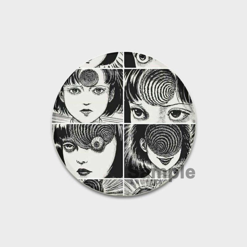 58 мм новая брошь с героями мультфильмов Дзюндзи Ито, аниме ужасов, эмалированная булавка из сплава, фильмы ужасов, аксессуары для творчества, детский подарок, 58 мм, значок с мультяшным рисунком