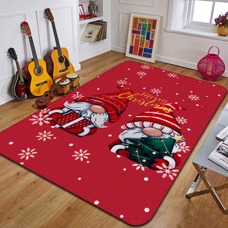 C-Christmas Dwarf Print Carpet Door Mat Living Room Bedroom Non-slip Carpet Home Decoration Floor Mat New Year Gift
