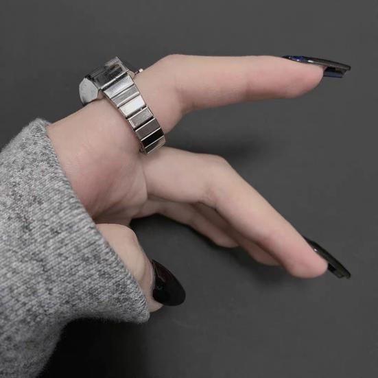 Кольцо для пары, инкрустированное стразами, подарок на день Святого Валентина, модные кварцевые часы из сплава, кольцо для влюбленных, ювелирный аксессуар