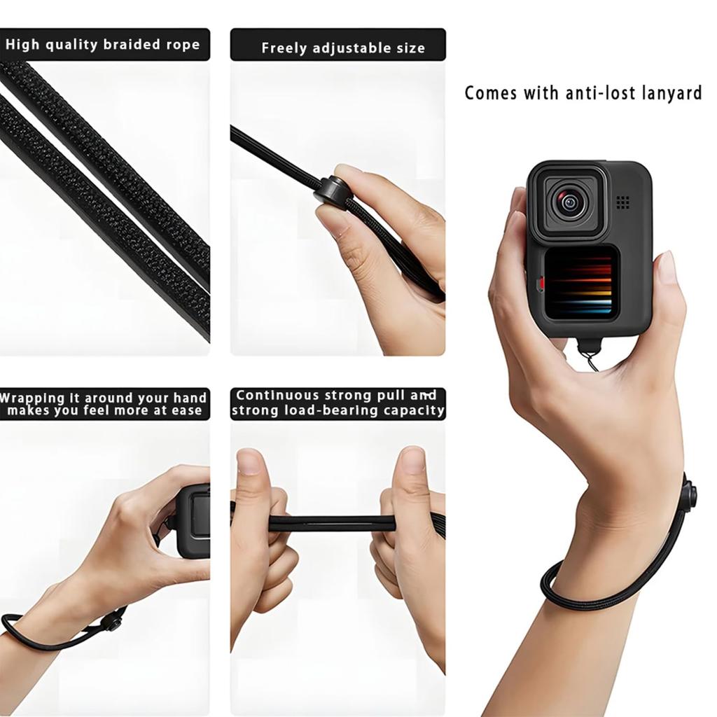 Чехол для камеры GoPro HERO13 Black, 2 пленки для объектива, 2 пленки для дисплея, противоударный чехол для GoPro HERO13, ветрозащитный чехол для мобильного телефона, силиконовый чехол для объектива