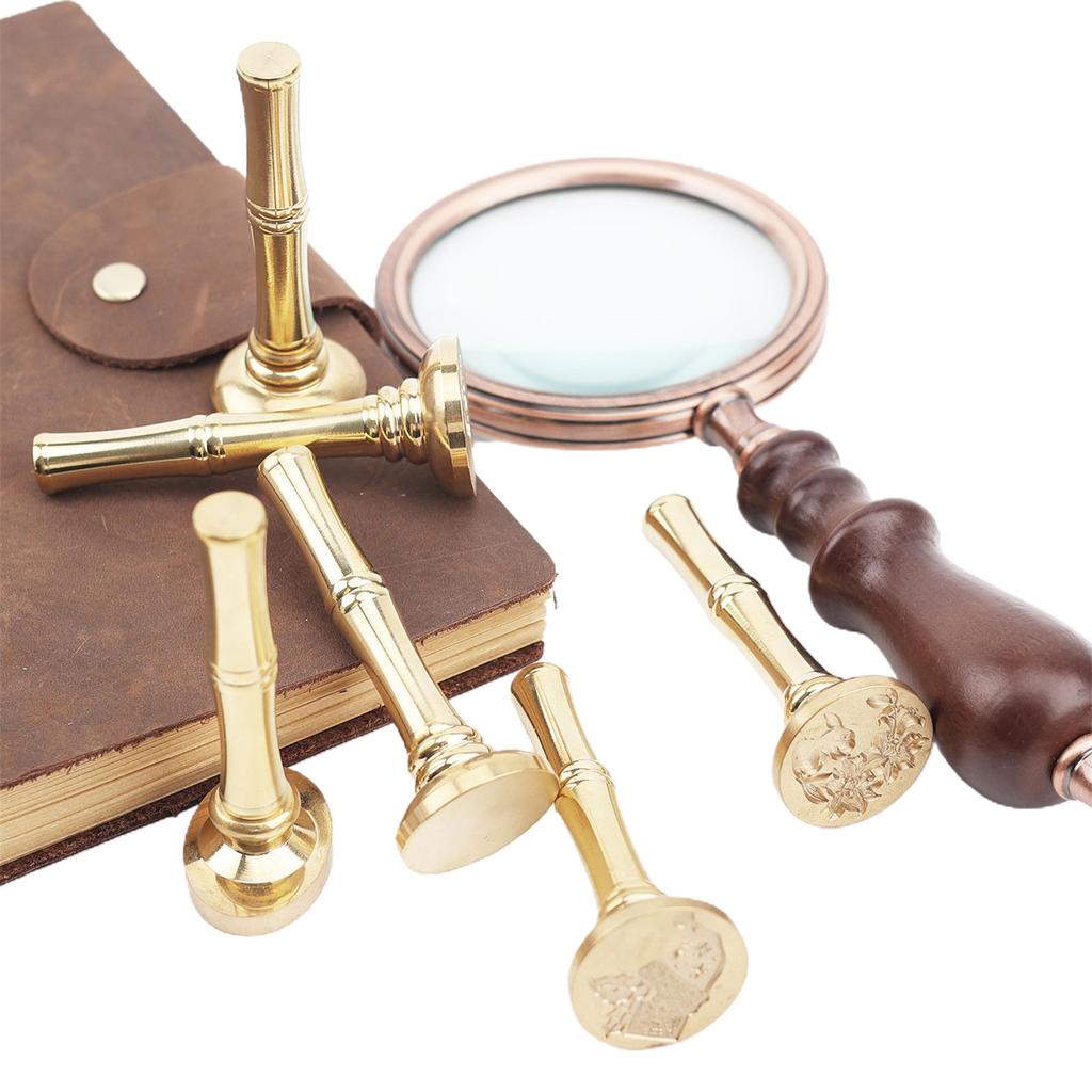 1/5 шт. Бамбуковая ручка для штампа с огненным лаком, медный инструмент для восковой печати для скрапбукинга, аксессуары для самодельных штампов 65 мм