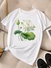 (Азиатский размер) Одежда Женская Мода Футболка Топ милый цветок тренд Женская Футболка Женская Принт Короткий Рукав Графические Футболки