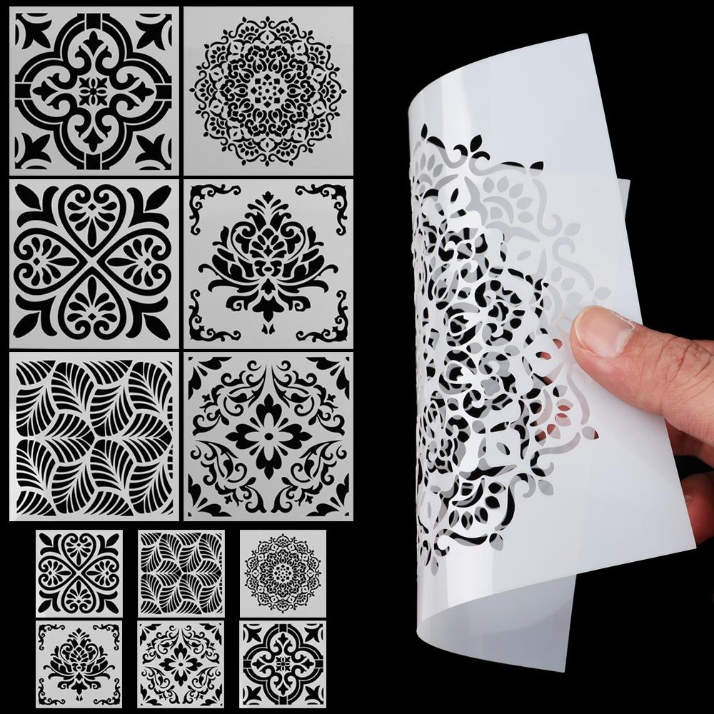 DIY выдолбленный шаблон для рисования Изготовление мебели, покраска карт, доска для рисования, набор трафаретов в виде мандалы