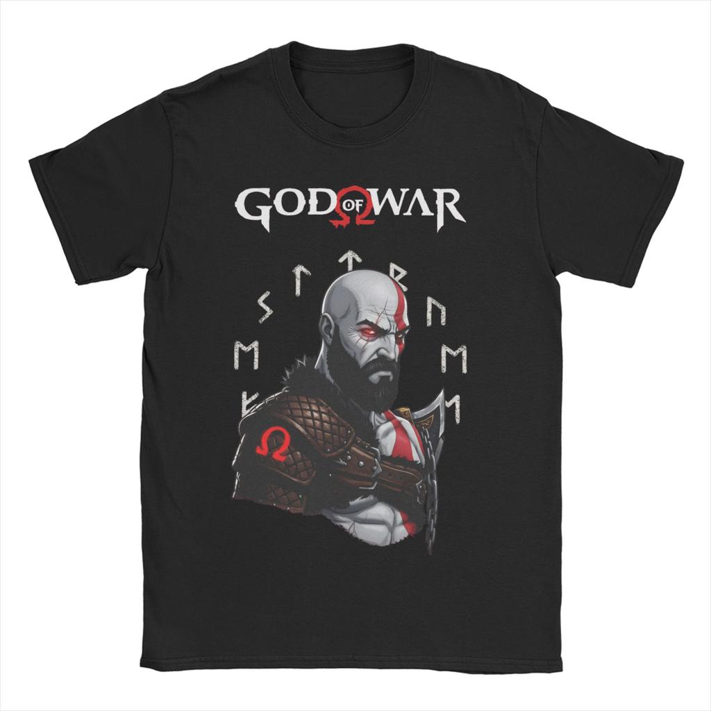 Unisex Womens Gaming Kratos God of War T Shirt Cotton Clothes Crazy Short Sleeve Round Collar Tee Shirt 4XL 5XL 6XL TShirt