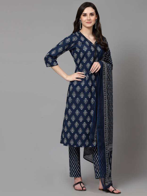 Designer Women Kurta Pant Dupatta Set Bollywood Top Tunic Indian Kurti Salwar Suit Dress