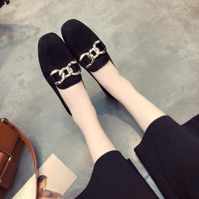 Мода весна/осень женские туфли на плоской подошве для отдыха на открытом воздухе с квадратным носком для женщин офисные туфли на плоской подошве с металлическим украшением