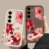 Чехол с цветочным принтом для Samsung S25 Ultra S24 FE S23 S22 A56 A36 A16 A15 A55 A35 Мягкий матовый противоударный чехол для телефона из ТПУ