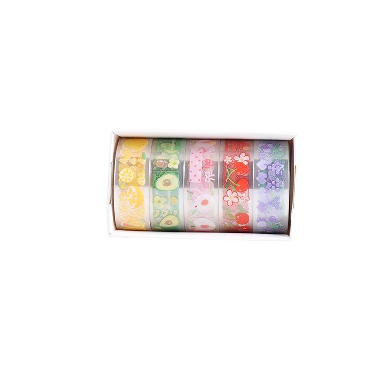5Rolls Transparent Decorative Tape Pet Waterproof Self-Adhesive Flower Daisy Pattern Decorative Masking Tape Diy Decorative Tape