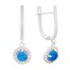 Silver Earrings with Opal 0.98ct, Cubic Zirconia (2170068)