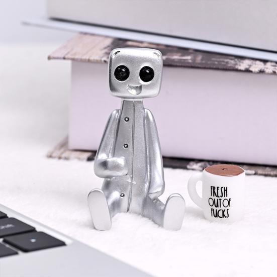 Anxiety Robot Resin Figure with Slogan 'Your Anxiety Is A Lying Hoe' Inspiring