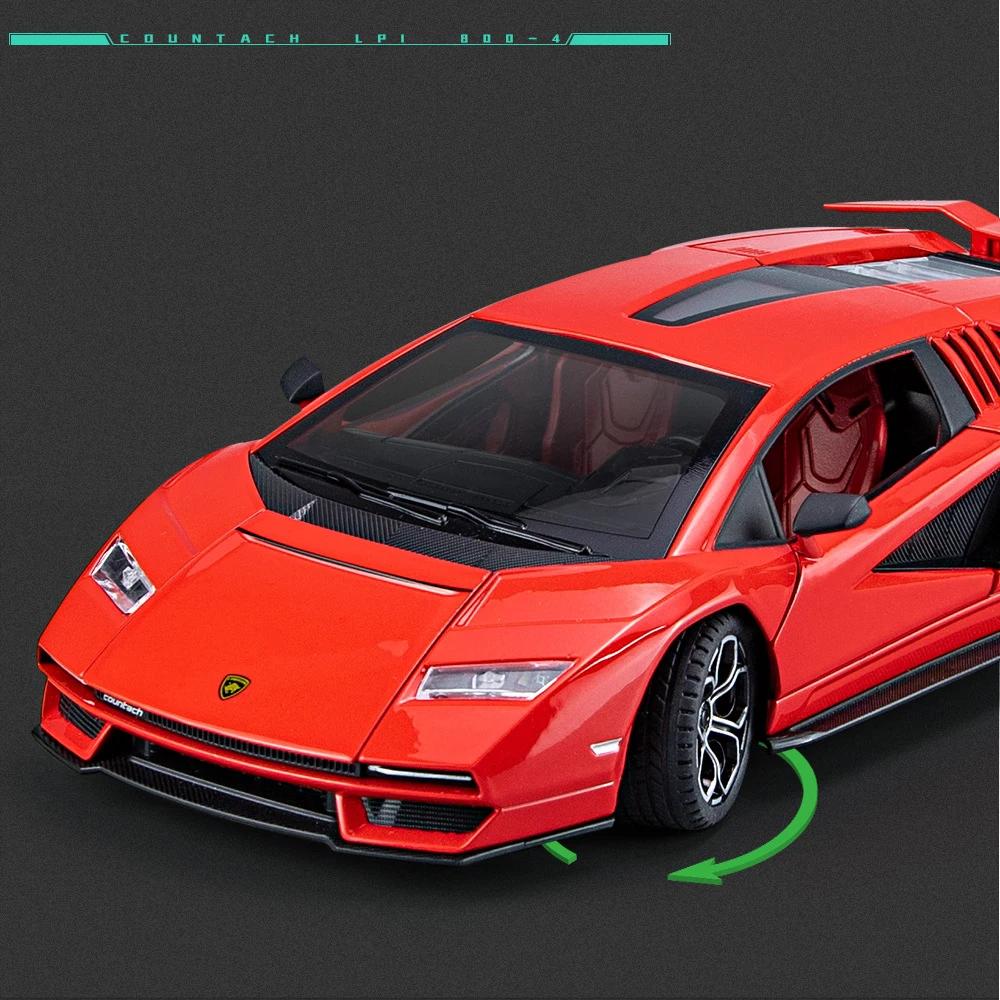 1/24 Lambos Countach LPI800-4 Суперкар Сплав Модель Литая Звук Супер Гоночный Поднимающийся Хвост Горячая Машина Колеса Подарки