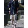 Japanese Retro Fashion Brand Summer Loose Denim Short Sleeved Shirt Artistic Youth Workwear Shirt Men'S And Women'S Layered Jacket