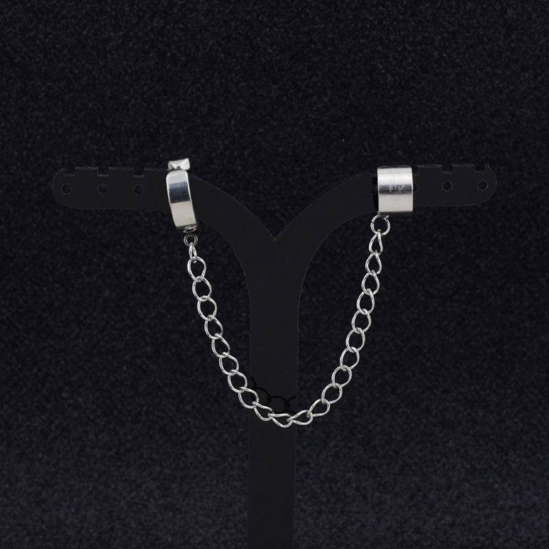 Корейские серьги цепочка титановая сталь