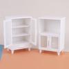 1 Set 1:12 Dollhouse Miniature White Cupboard Display Cabinet Storage Lockers Furniture Model Decor Toy Doll House Accessories