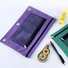 Practical Three Hole Pencil Case Pouch Portable Storage Bag Binder Pen Bag Binder Pocket  School
