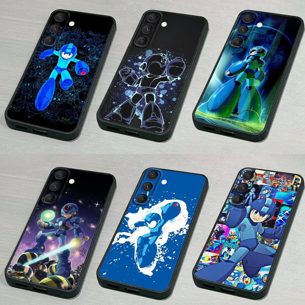 Rockmans Game Megamans Phone Case For Samsung S 25,24,23,22,30,21,10,9,Ultra,Plus,Lite,FE,4,5G Black Soft Case