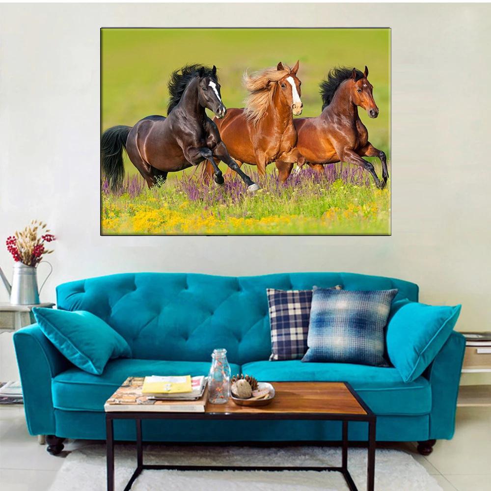 5D Diy Алмазная картина Бегущая лошадь Вышивка Мозаика Художественная картина Стразы Декор Подарок