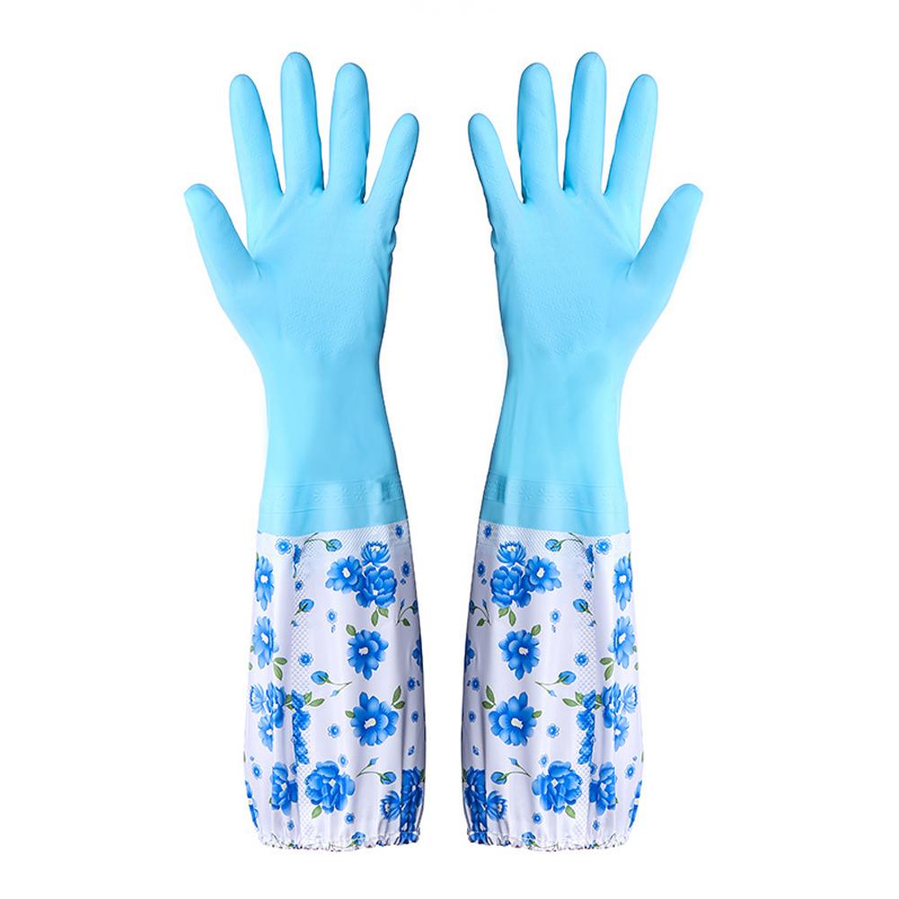 Waterproof And Warm Rubber Gloves Kitchen Washing Dishes Gloves Housework Gloves Women’s Cleaning W1W6