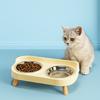 Stainless Steel Dog Double Bowl Neck Protector Cat Feeding Bowl Pet Feeder  Daily Feeding