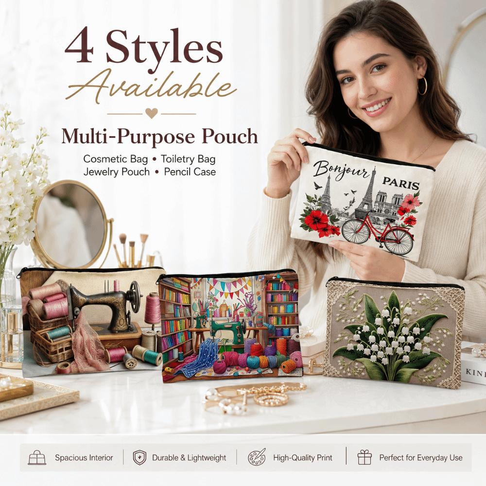 Floral Print Travel Makeup Organizer Large Capacity Toiletry Case Durable Cosmetic Bag Bridesmaid