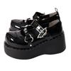 Fashion Women Pumps Mary Jane Derby Metal Decoration Platform Flat Heel Female Shoes Ladies Wedge Lolita Gothic Harajuku Punk Footwear