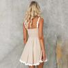 Женское весеннее платье без рукавов, однотонное, облегающее, на подтяжках, летнее, повседневное, А-силуэт, с открытой спиной, с высокой талией, короткие платья S-XL