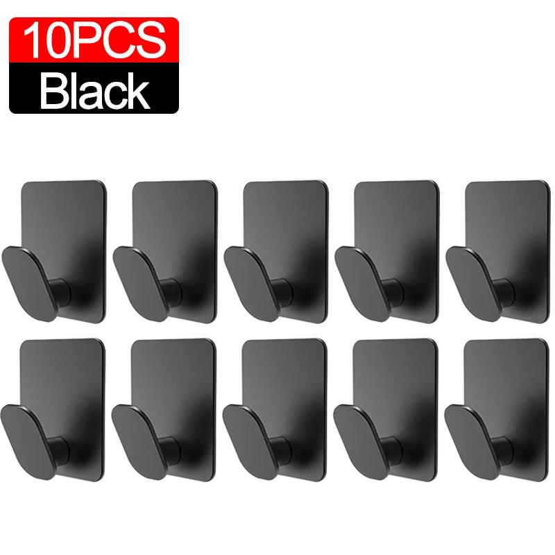 10/1 шт. Настенные крючки из нержавеющей стали Крючок для халата в ванной Самоклеящийся Держатель для ключей Вешалка для одежды Держатель для полотенец Кухонный Крючок для ванной Многоцелевой