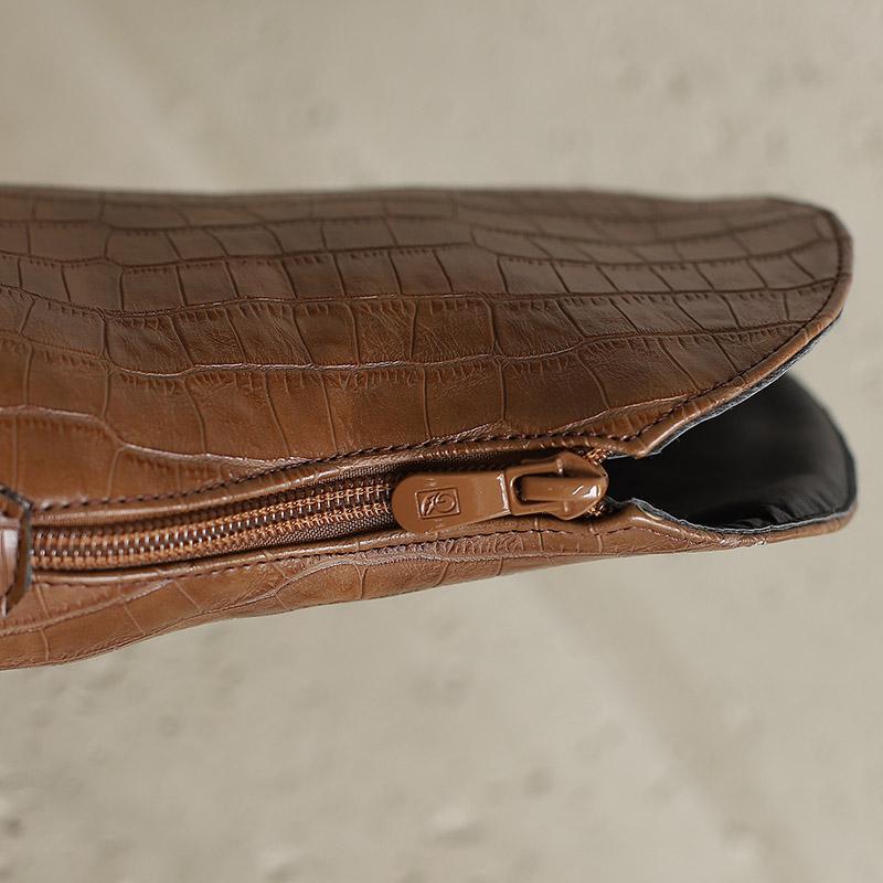 Women's High-heeled Short Boots Autumn and Winter New Solid Color Crocodile Pattern Thick Heel Large Size Pointed Short Boots