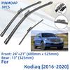 3PCS For SKODA Kodiaq 2016-2020 24" 21" 13" Front Rear Wiper Blades Windshield Windscreen Window Cutter Accessories 2016 2017 2018 2019 2020