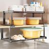 Under Shelf Basket Cabinet Telescopic Shelf Heavy-Duty Non-Slip Adjustable Rack Tray for Kitchen Sink Locker Vanity RV Closet