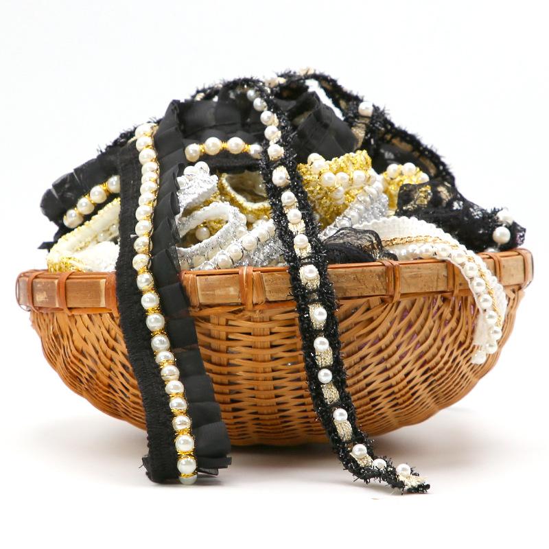 Bead Lace Lace Accessories Clothes Xiaoxiangfeng Handmade Decorative Pearl Diy Collar Skirt Silk Webbing Accessories