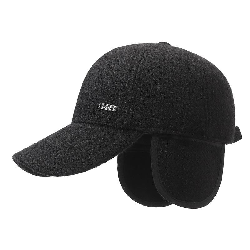 Men's Middle-aged And Elderly Baseball Cap Warm Velvet Cap Outdoor Coldproof Warm Cap With Ear Protection Cotton Cap