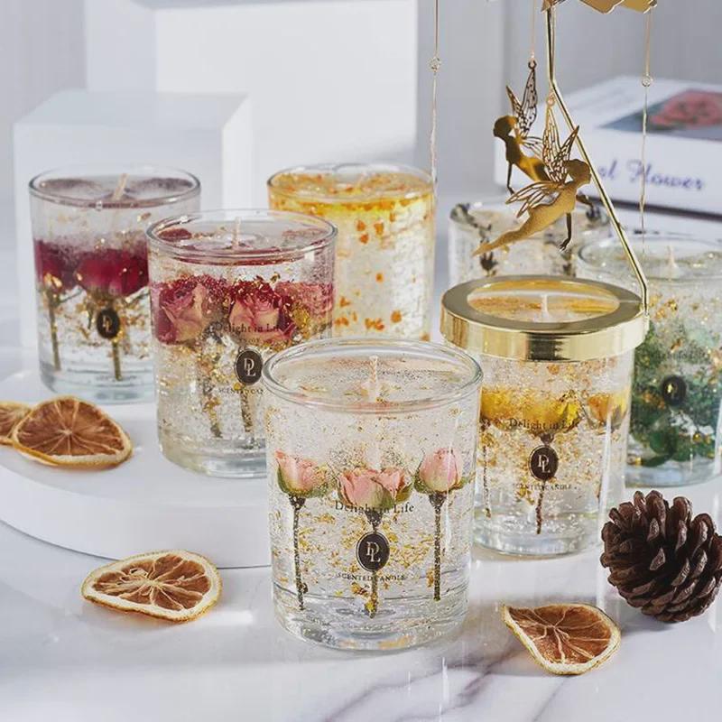 Jelly Candle, Gold Foil, Smokeless, Long-lasting Fragrance