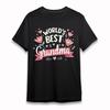 Men's Classic T-Shirt World's Best Grandma Tee Black Cotton Short Soft Oversize