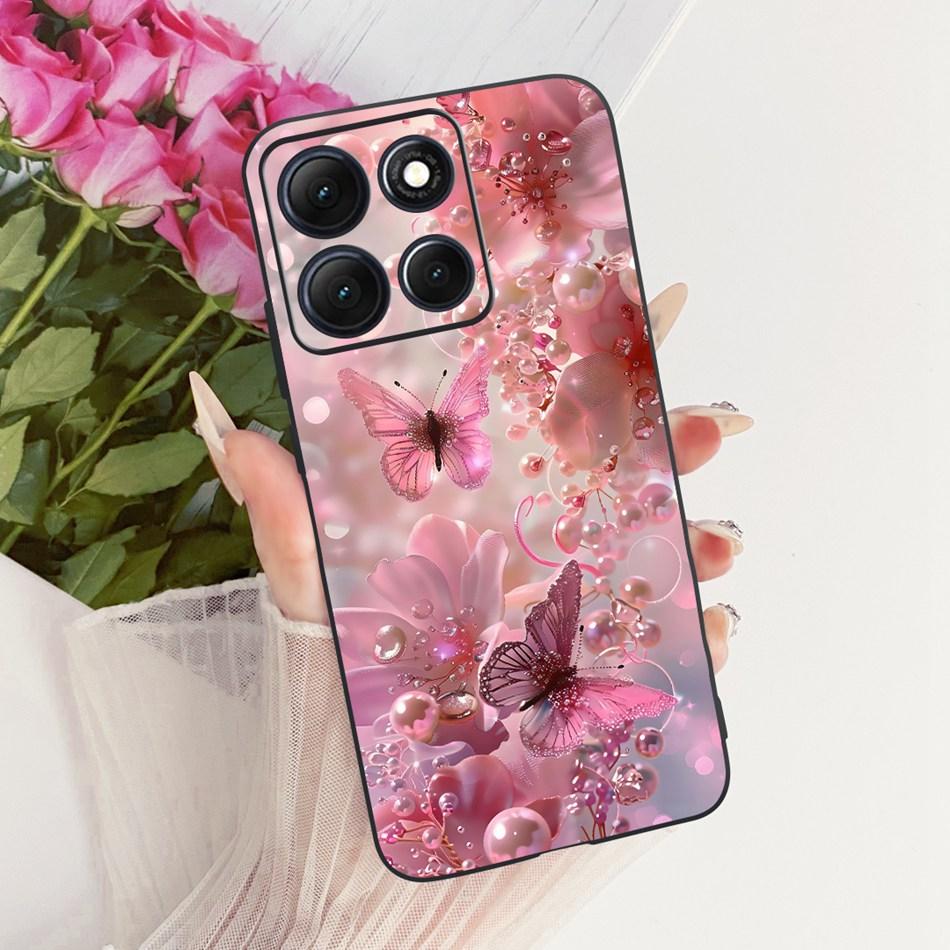 For Motorola Moto G86 Power Cute Flower Butterfly Cat Painted Case For Moto G86 G86Power Black Silicone Soft Phone Cases
