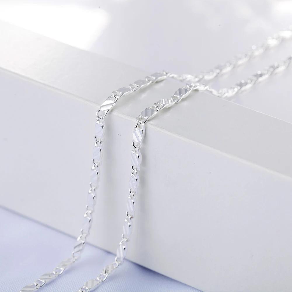 Luxury   Copper elegant 2MM flat Clavicle chains Necklaces for Men Women wedding Accessories party fine Jewelry gifts
