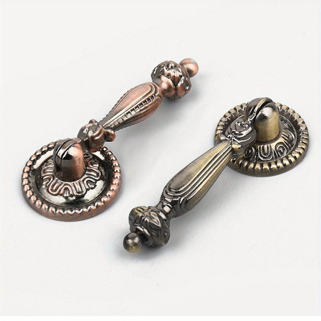 2pcs Vintage Single Hole Zinc Alloy Cabinet Door Handle, Drawer, Clothing Cabinet Handle