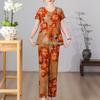 Летние элегантные брючные комплекты больших размеров для женщин, комплекты из 2 предметов с винтажным принтом, женский наряд
