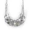 [G8341] - Designer Necklace 'Sissi' Gray White
