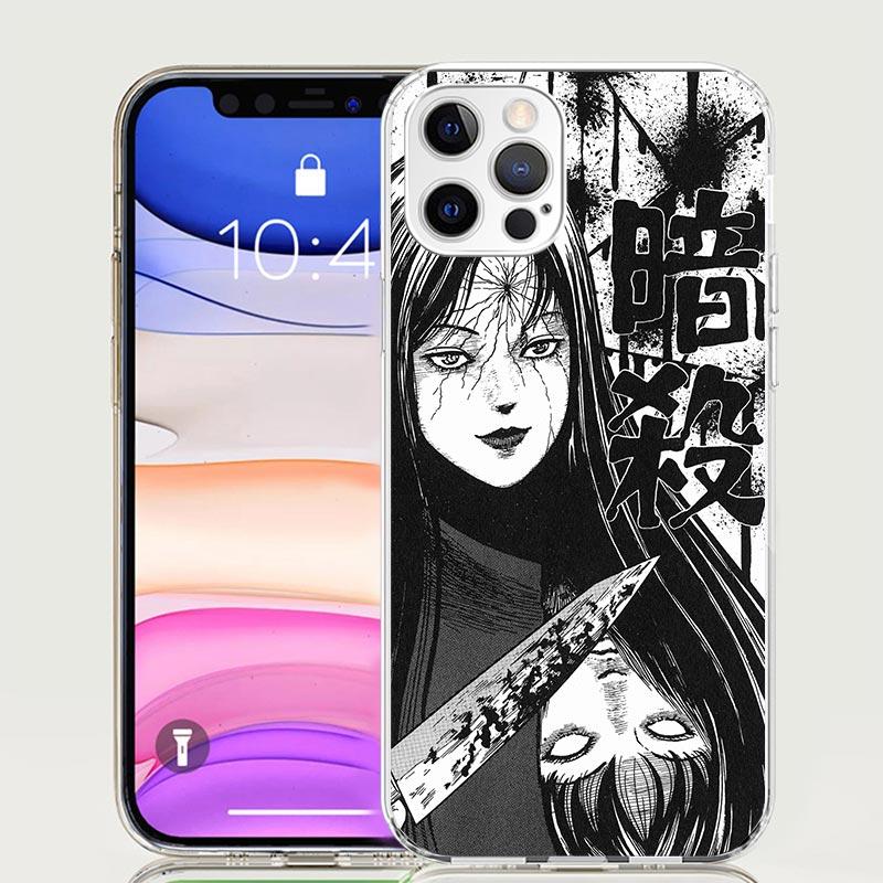 Japanese Horror Comic Anime Phone Case for Apple iPhone 17 Air 16 15 Plus 14 + 13 Mini 12 11 Pro Max 7 8 SE 16Max Soft Shell Cov